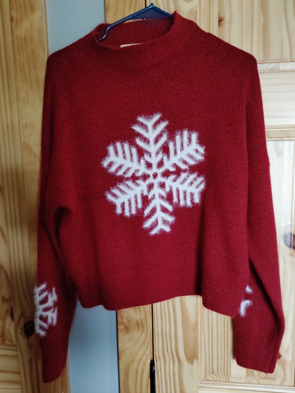 Classic Red Snowflake Crewneck Sweater
